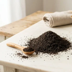 Nigelle en poudre naturelle Nigella sativa utilisée en purification traditionnelle